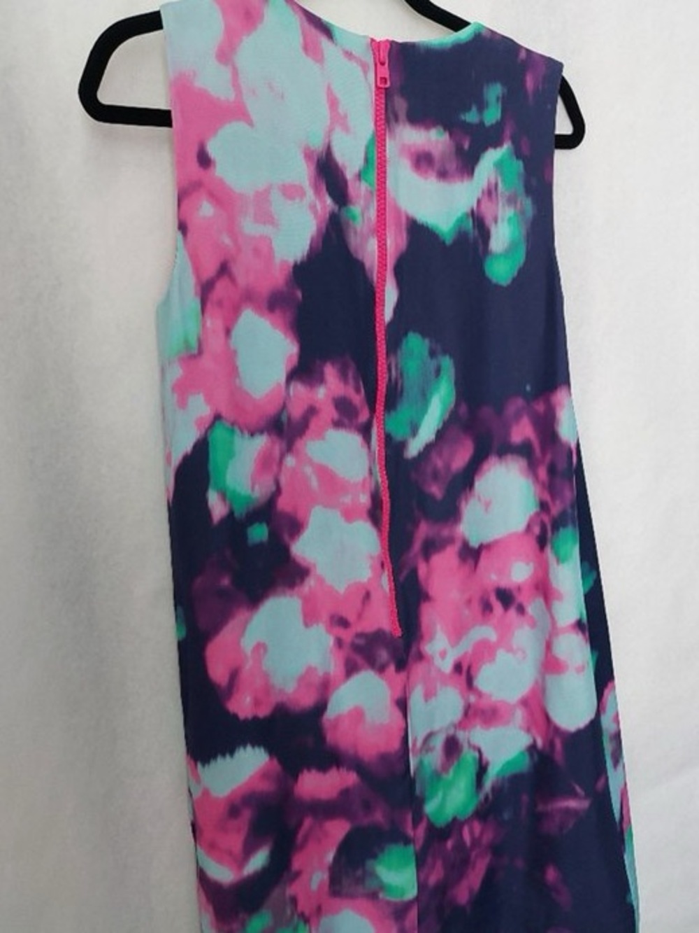 Girls' Sleeveless Tie-Dye Shift Dress - Pink, Teal & Navy